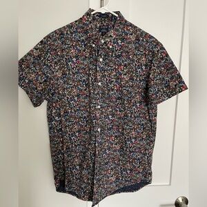 Floral J Crew short sleeve button down